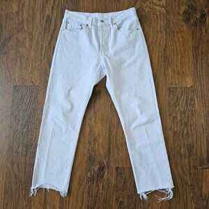 Vintage 90s Levi's 501 USA White Tag Jeans 80s Light Purple Wash Worn W28 L26